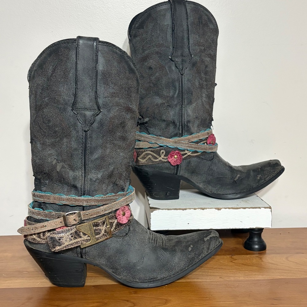 Durango Womens 12in Lifestyle Western Boots Black Distressed DCRD146 Size 8.5M